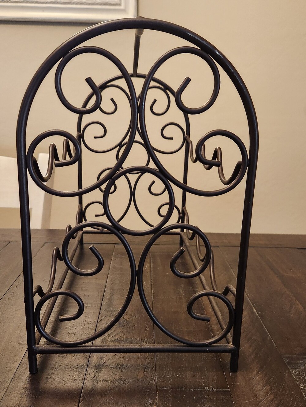 Rustic Wrought Iron Countertop Wine Rack - Picture 3 of 4
